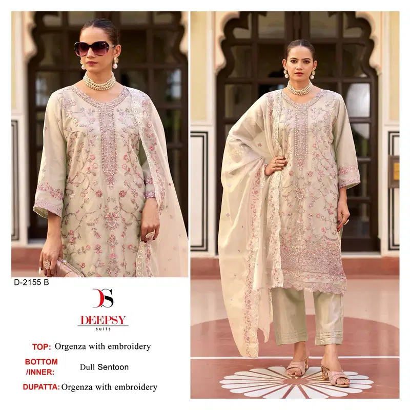 D 2155 A To D By Deepsy Organza Pakistani Suits Exporters In India